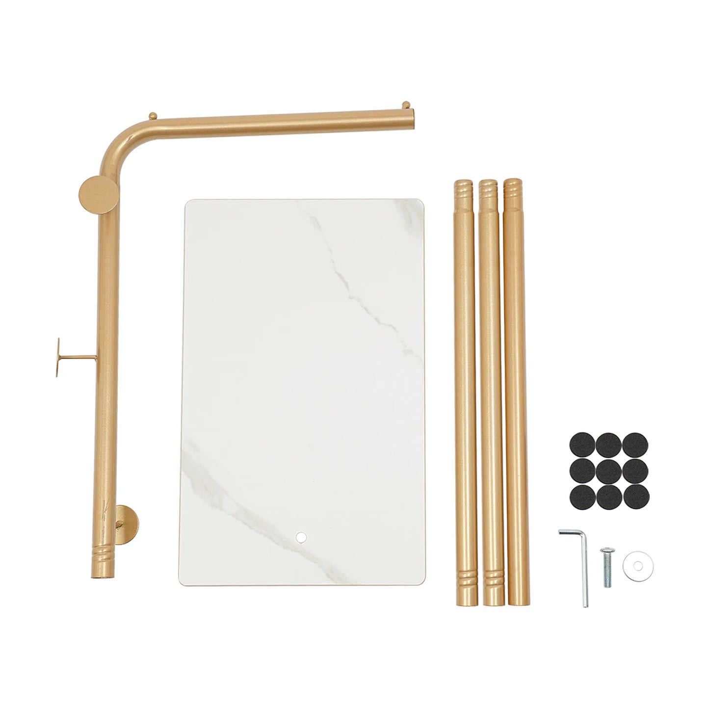 Porte Manteau sur pied Or sur Base Blanche