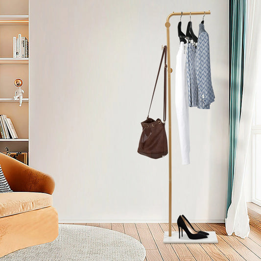 Porte Manteau sur pied Or sur Base Blanche