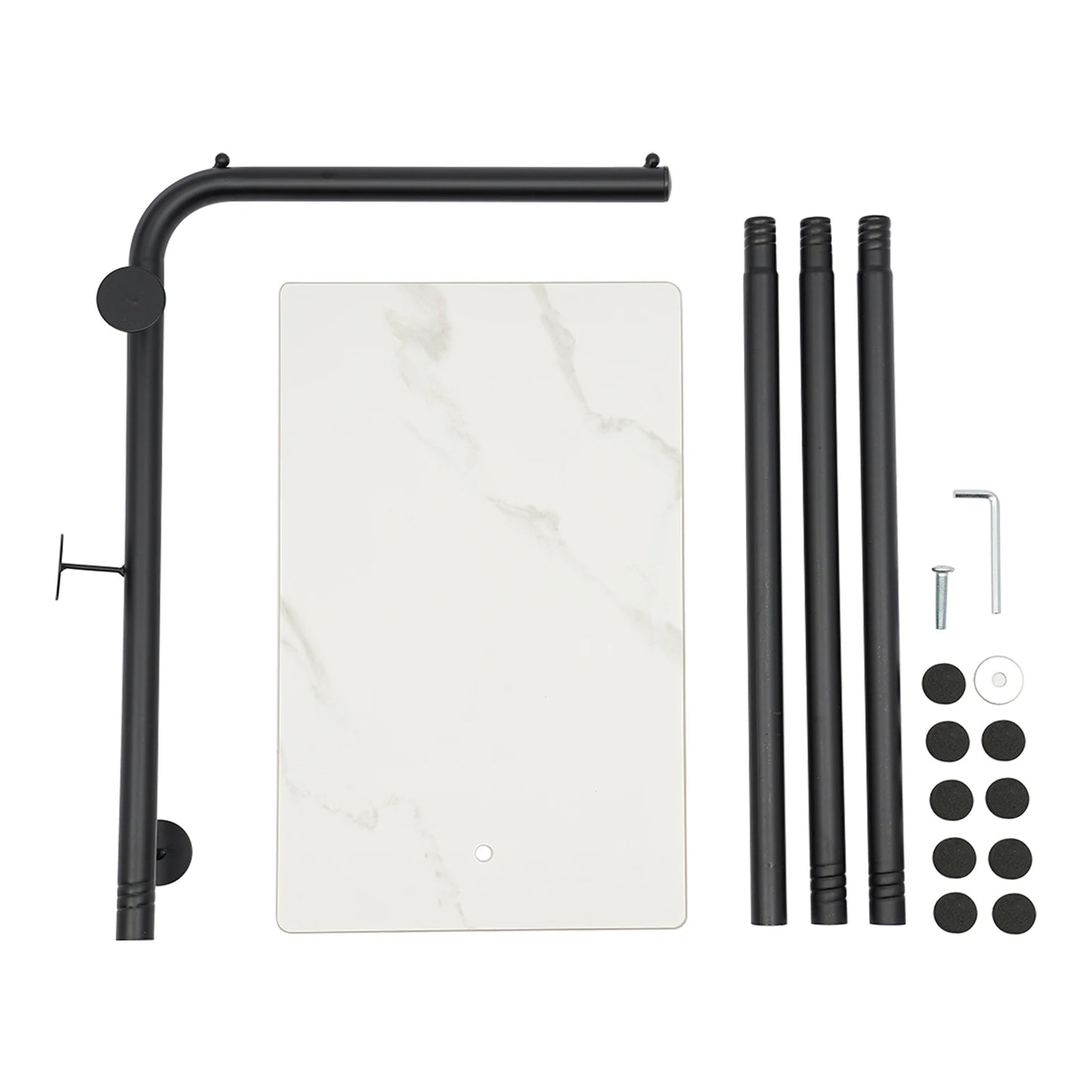 Porte Manteau sur pied Noir sur Base Blanche