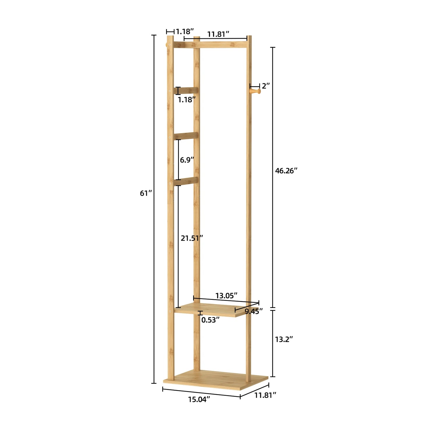 Porte Manteau Bois Clair pour Salle de Bain