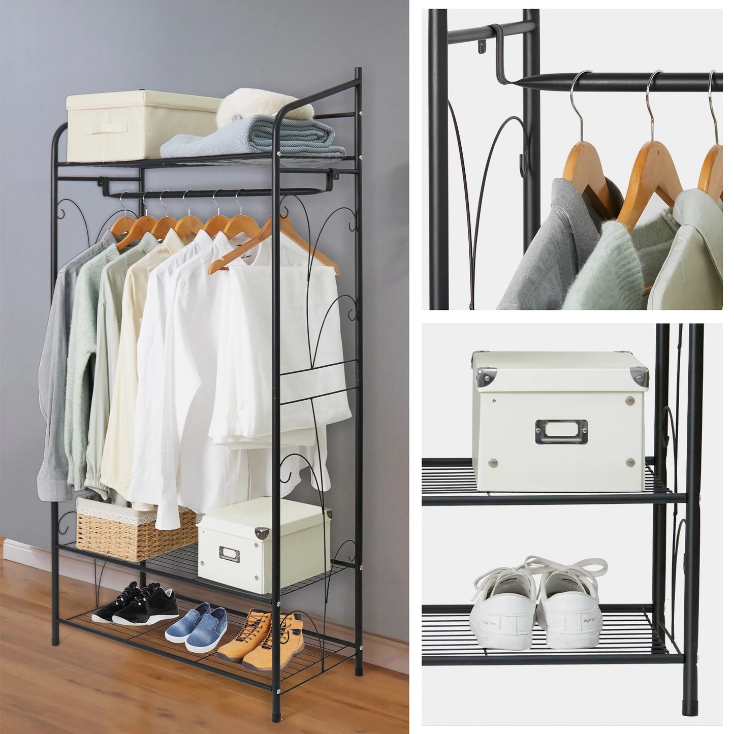 Meuble Porte Manteau Noir Simple