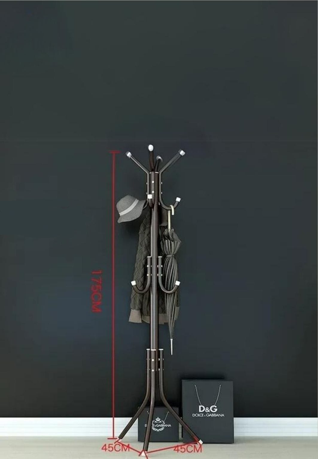 Découvrez notre porte-manteau perroquet noir élégant avec 12 crochets pour un rangement pratique et stylé. Parfait pour votre entrée ! | Le Porte Manteau BLACK 12HOOK