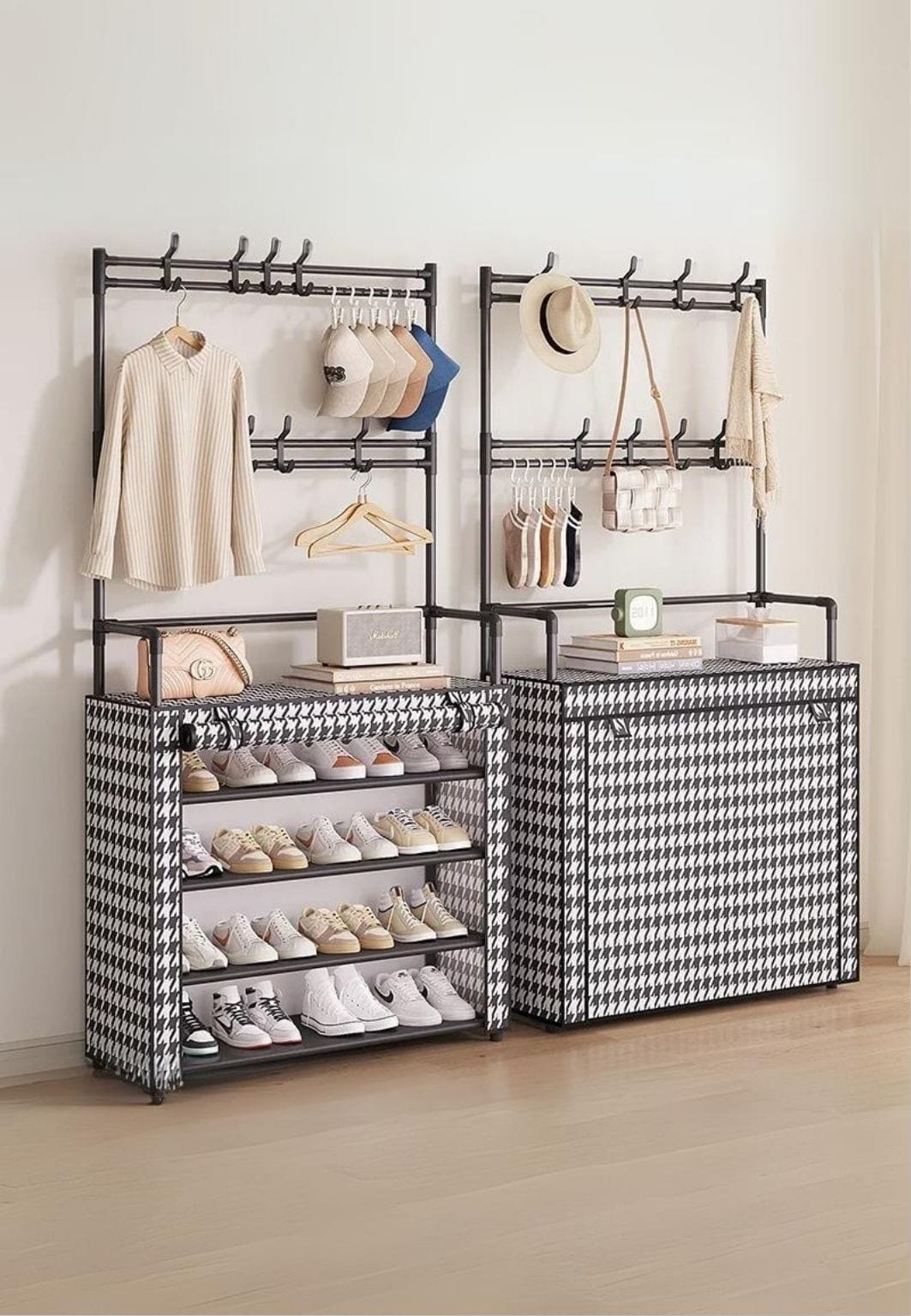 Meuble porte manteau chaussure cheminée | Le Porte Manteau Plaid