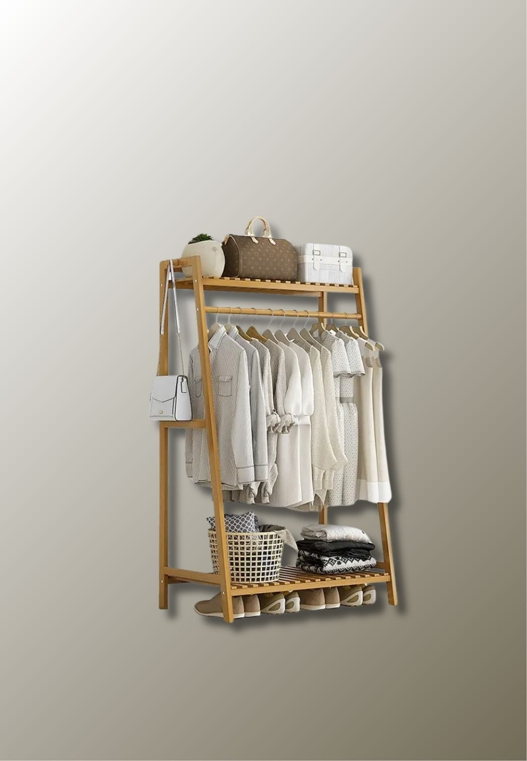Meuble porte manteau chaussure en bois clair Petit Triangle| Le Porte Manteau