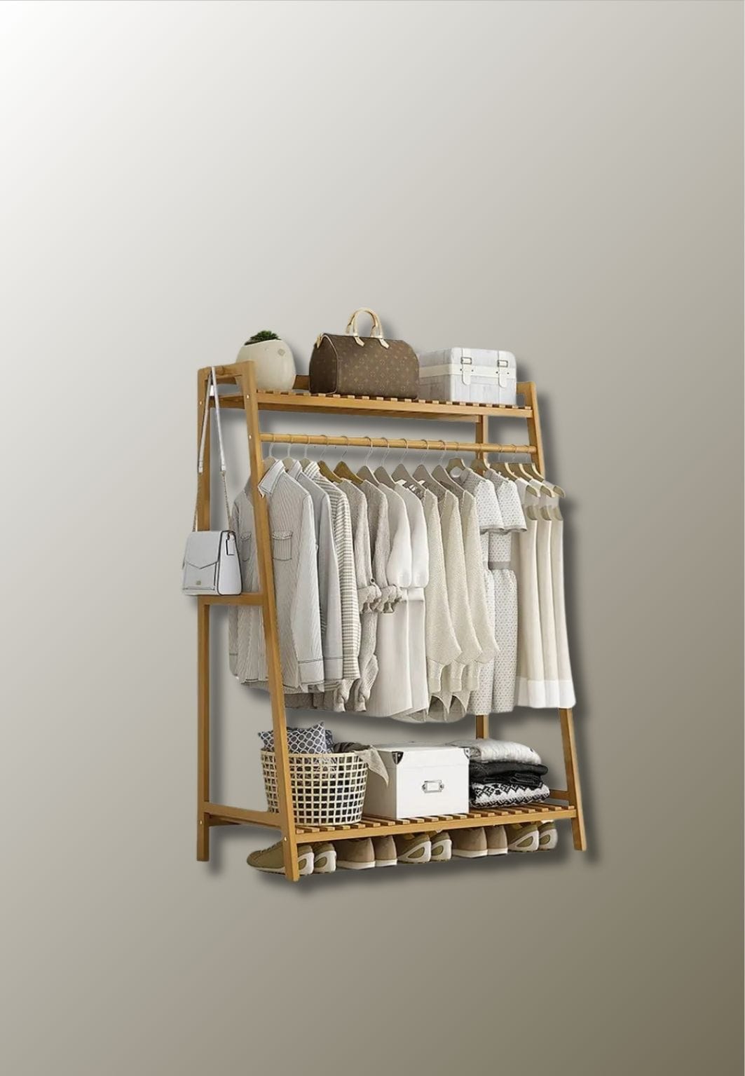 Meuble porte manteau chaussure en bois clair Triangle| Le Porte Manteau