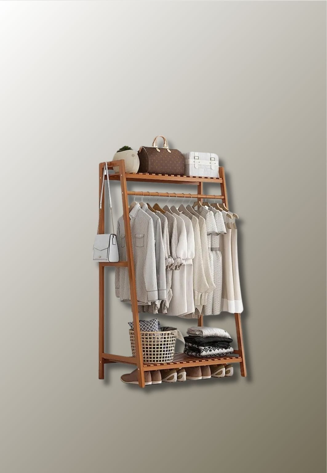 Meuble porte manteau chaussure en bois Triangle| Le Porte Manteau