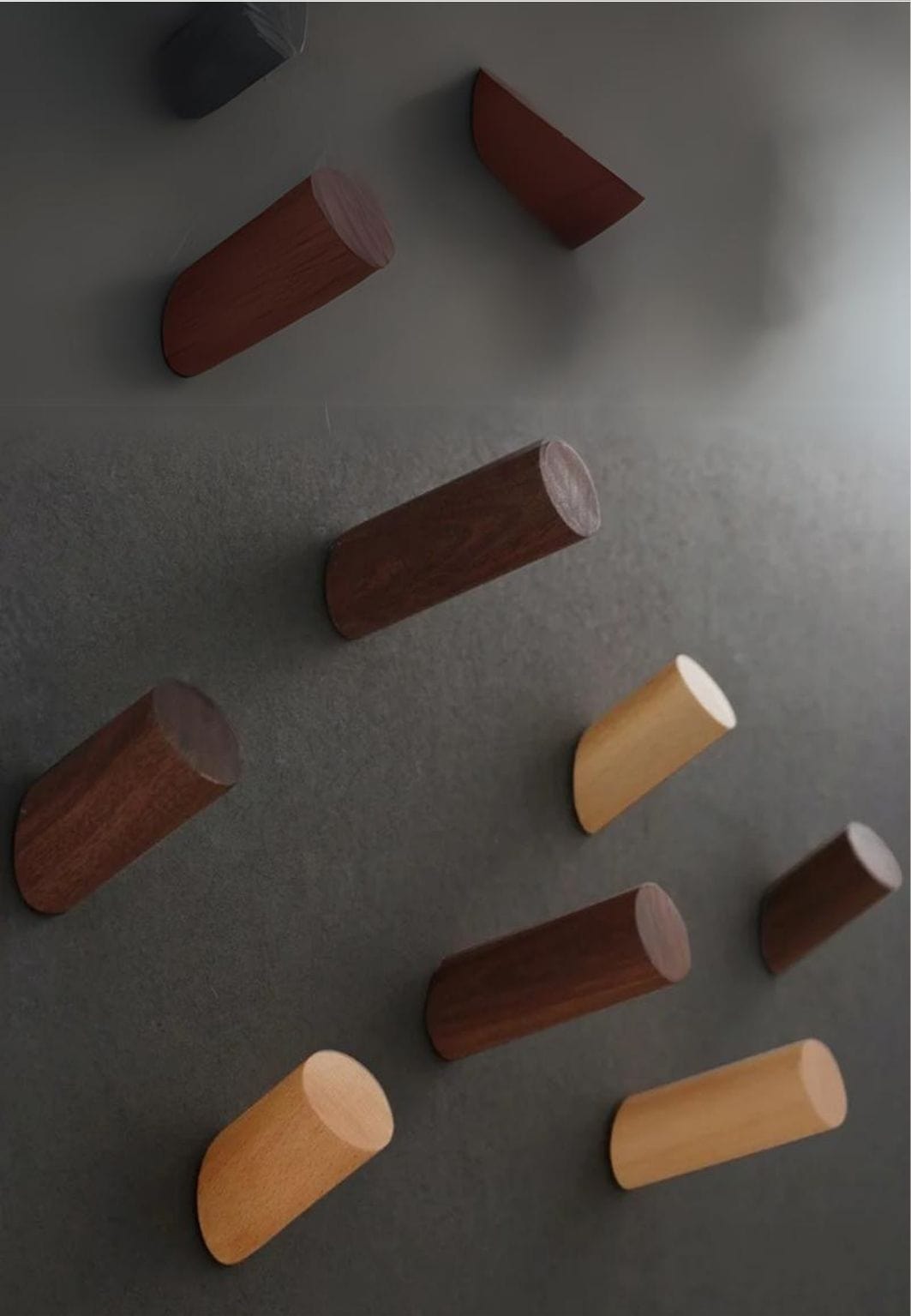 Patère porte manteau en bois foncé Moyenne Branche | Le Porte Manteau Black Walnut 8x3cm