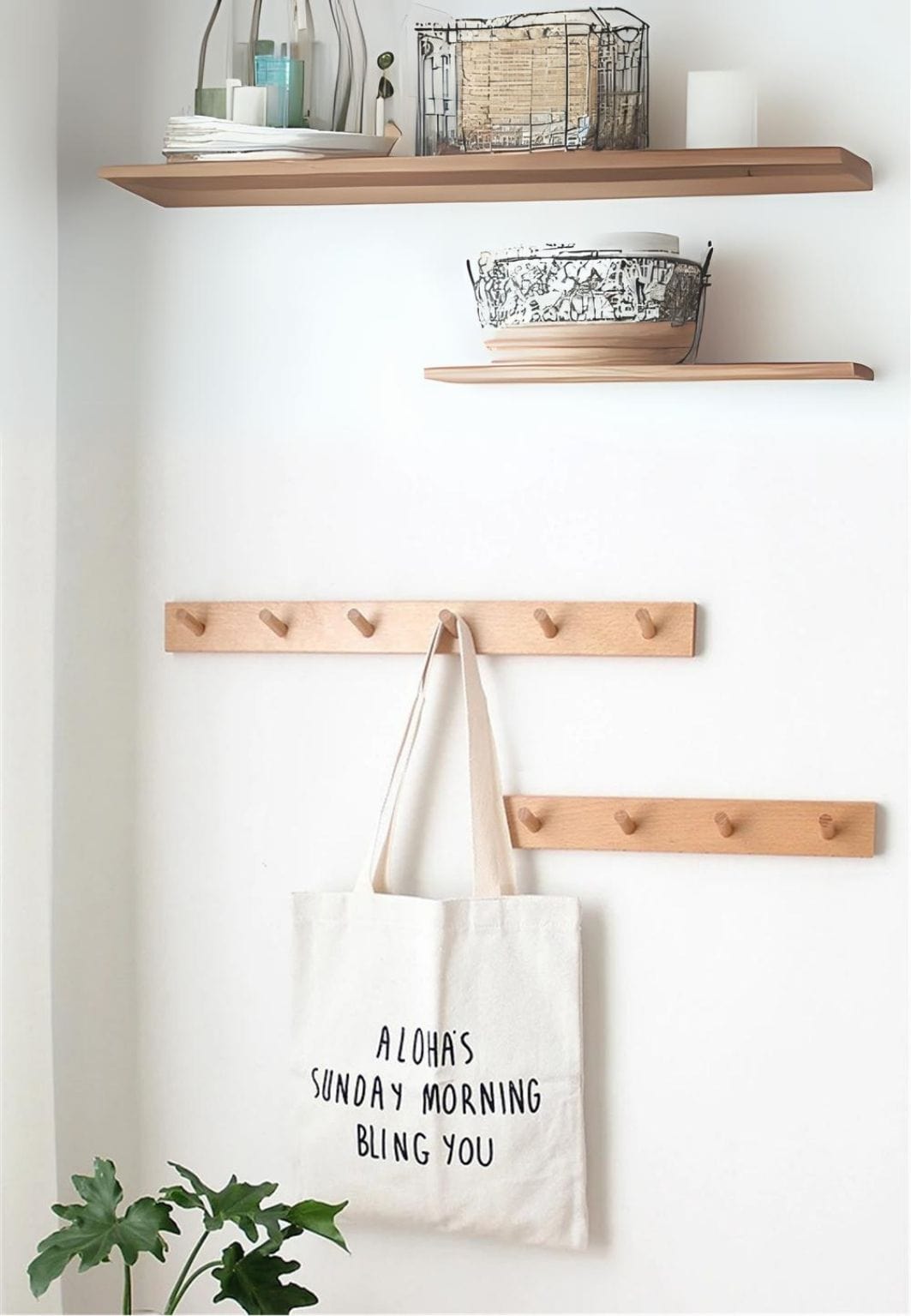 Porte manteau bois mural à 6 branches | Le Porte Manteau Wood 6 Hooks