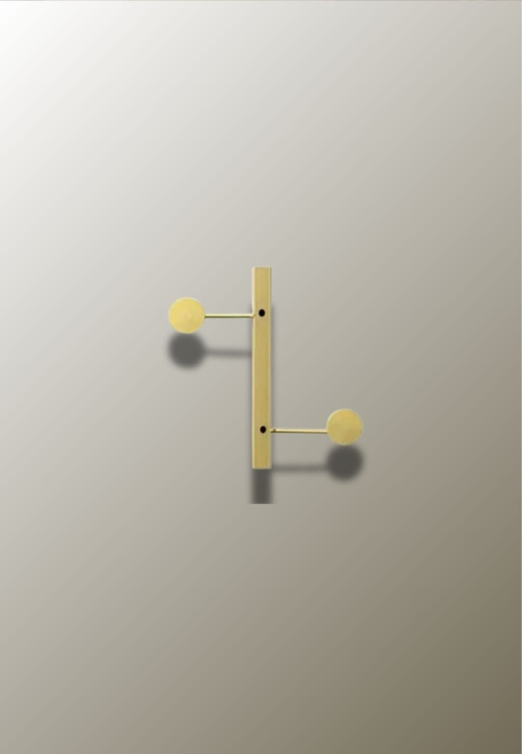 Porte manteau design mural Vertical Doré 2 Crochets | Le Porte Manteau 2 hooks- Golden / 1 Piece