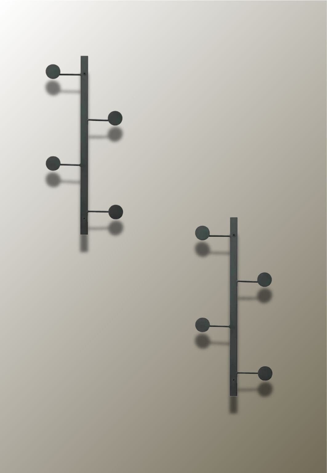 Porte manteau design mural Vertical Noir 4 Crochets x2 | Le Porte Manteau 4 hooks (H)43cm 1 / 2 Pieces