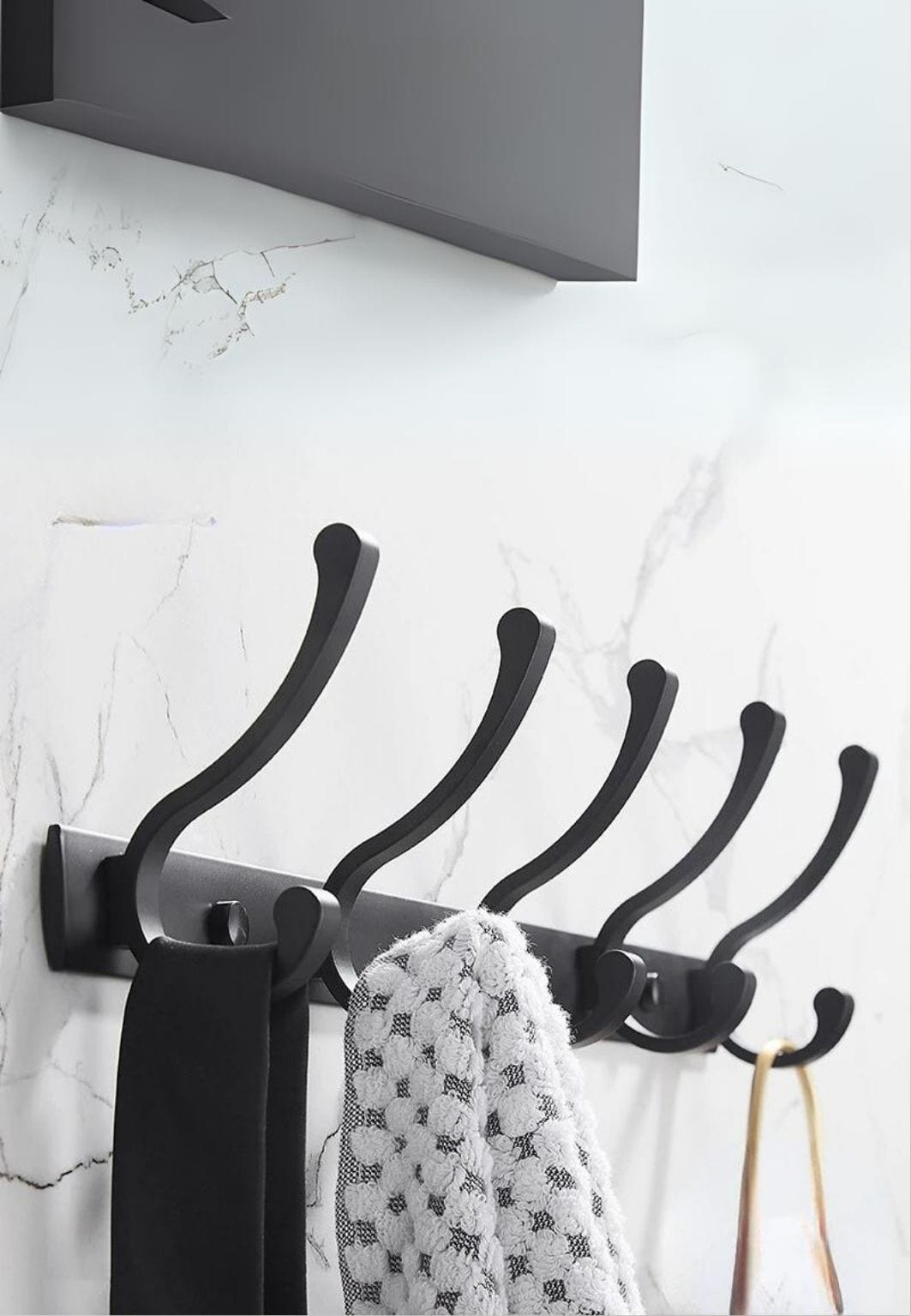 Porte manteau mural 5 Crochets Virgule Blanc | Le Porte Manteau white five hanger
