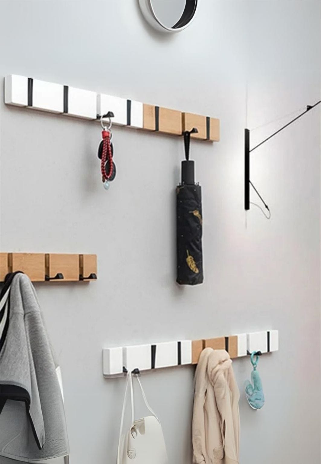 Porte manteau mural design Bambou Blanc | Le Porte Manteau