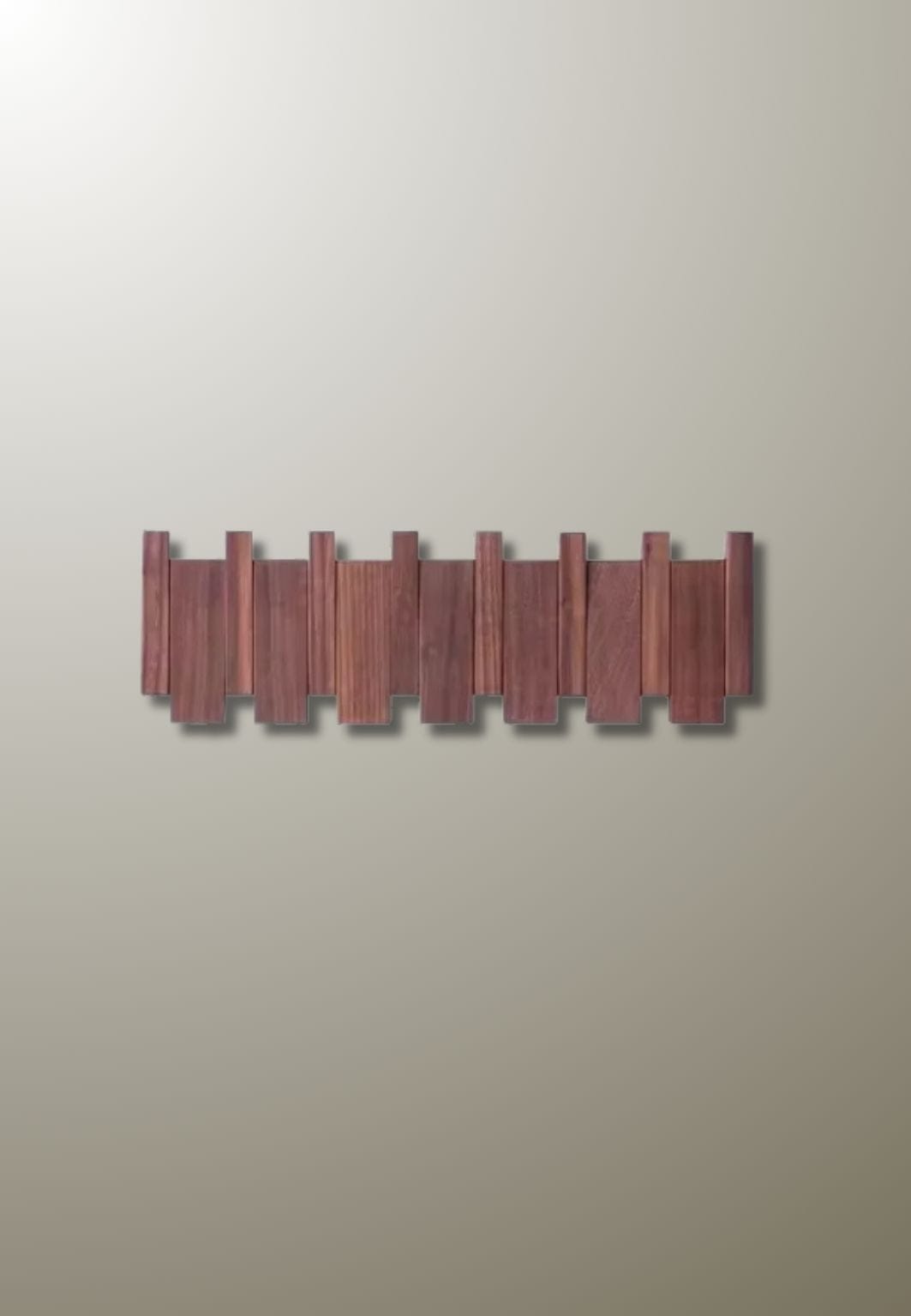 Porte manteau mural design en bois foncé 6 patères | Le Porte Manteau B6