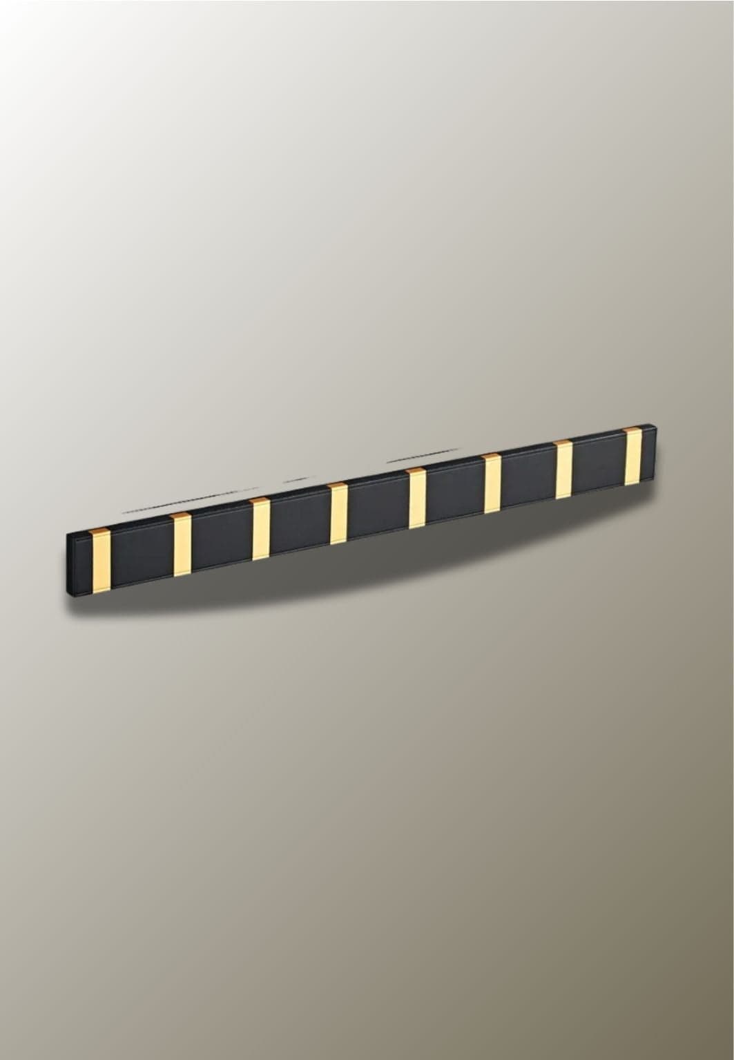 Porte manteau mural design Noir Doré 8 crochets| Le Porte Manteau Black Gold 8 hook