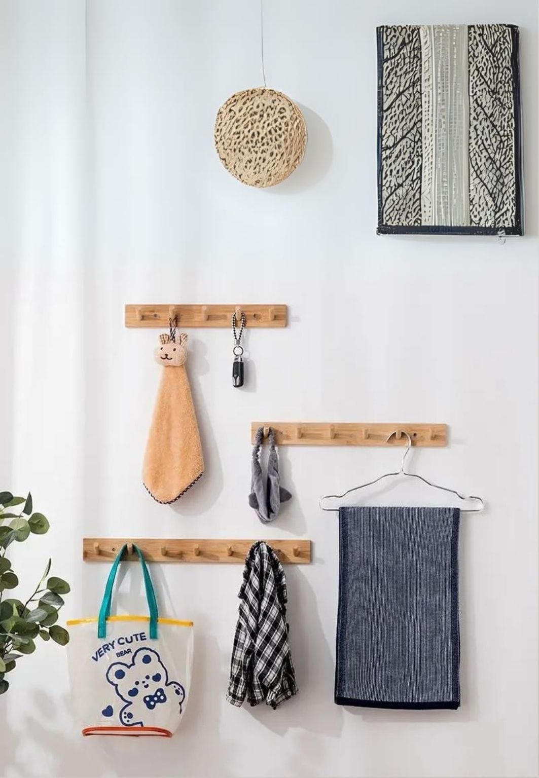 Porte manteau mural en bois 3 picots | Le Porte Manteaiu 3 Hooks