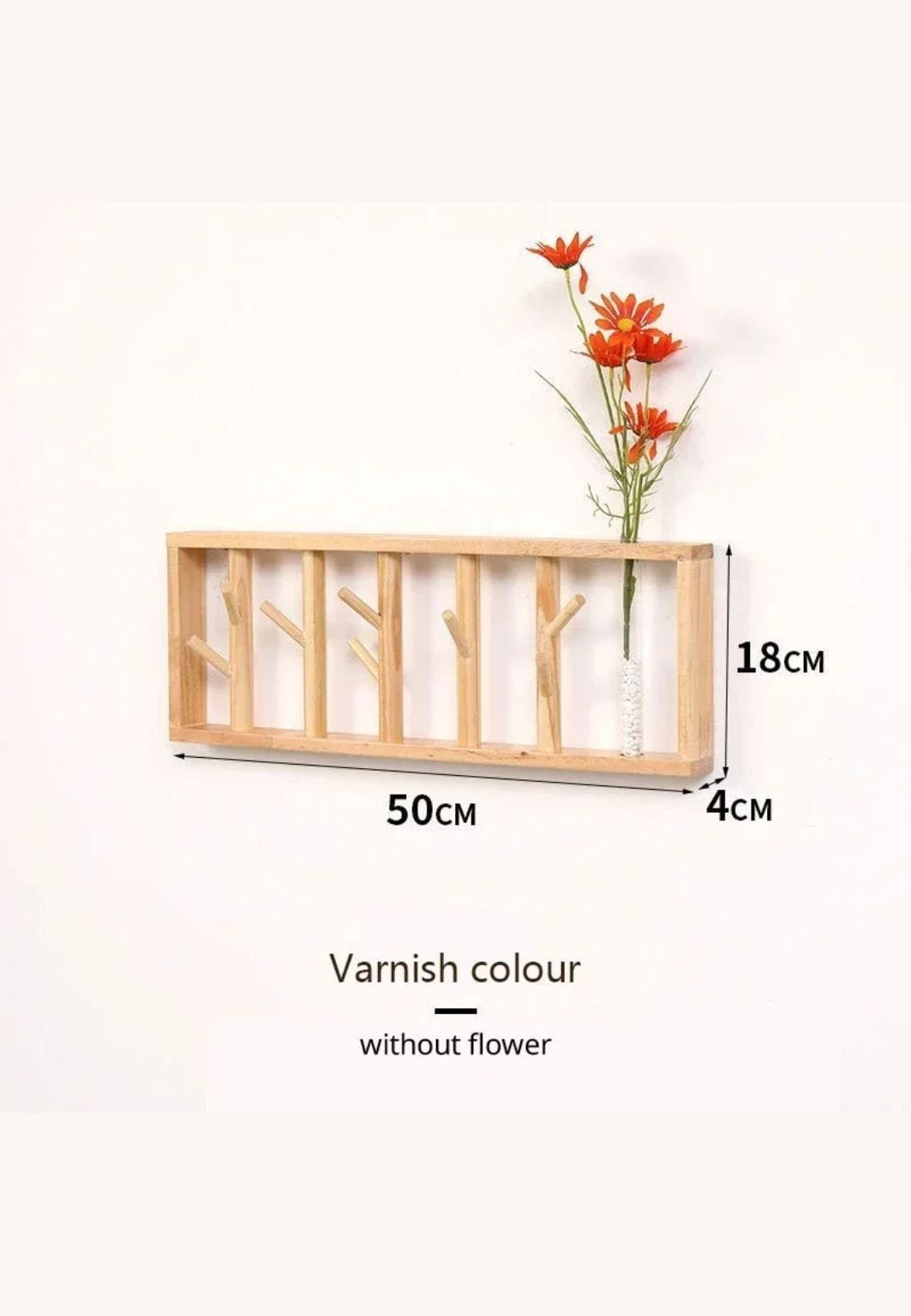 Porte manteau mural en bois clair Floral Moyen | Le Porte Manteau style 1-B50x18