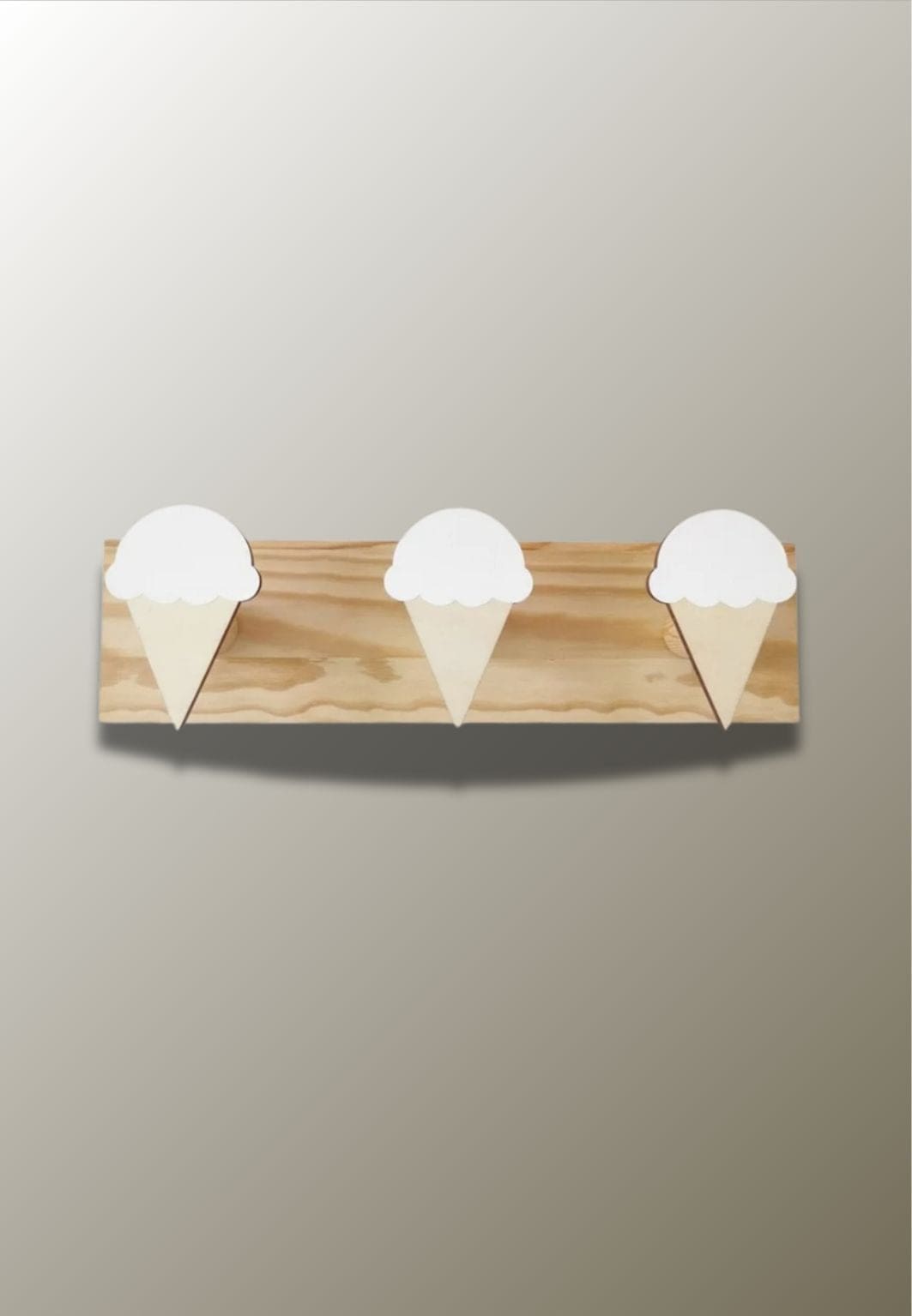 Porte manteau mural enfant triple Glace Blanche | Le Porte Manteau Type 11