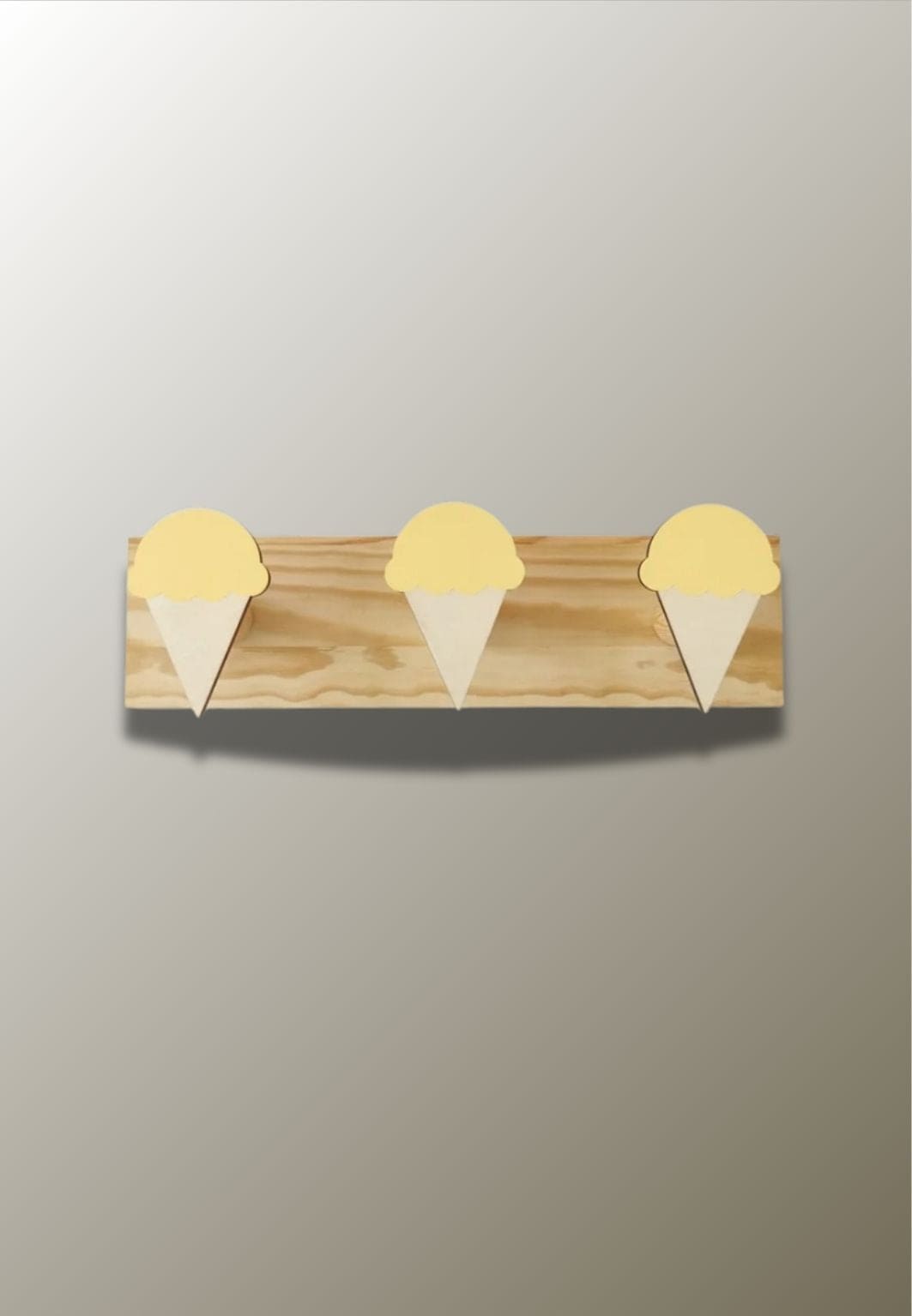 Porte manteau mural enfant triple Glace Jaune | Le Porte Manteau Type 15