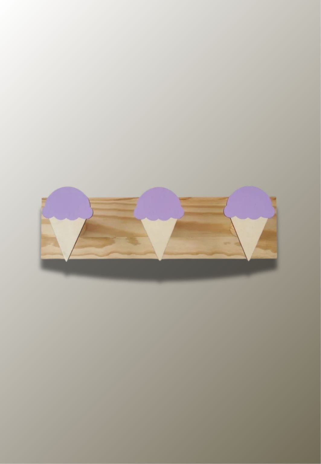 Porte manteau mural enfant triple Glace Violette | Le Porte Manteau Type 16