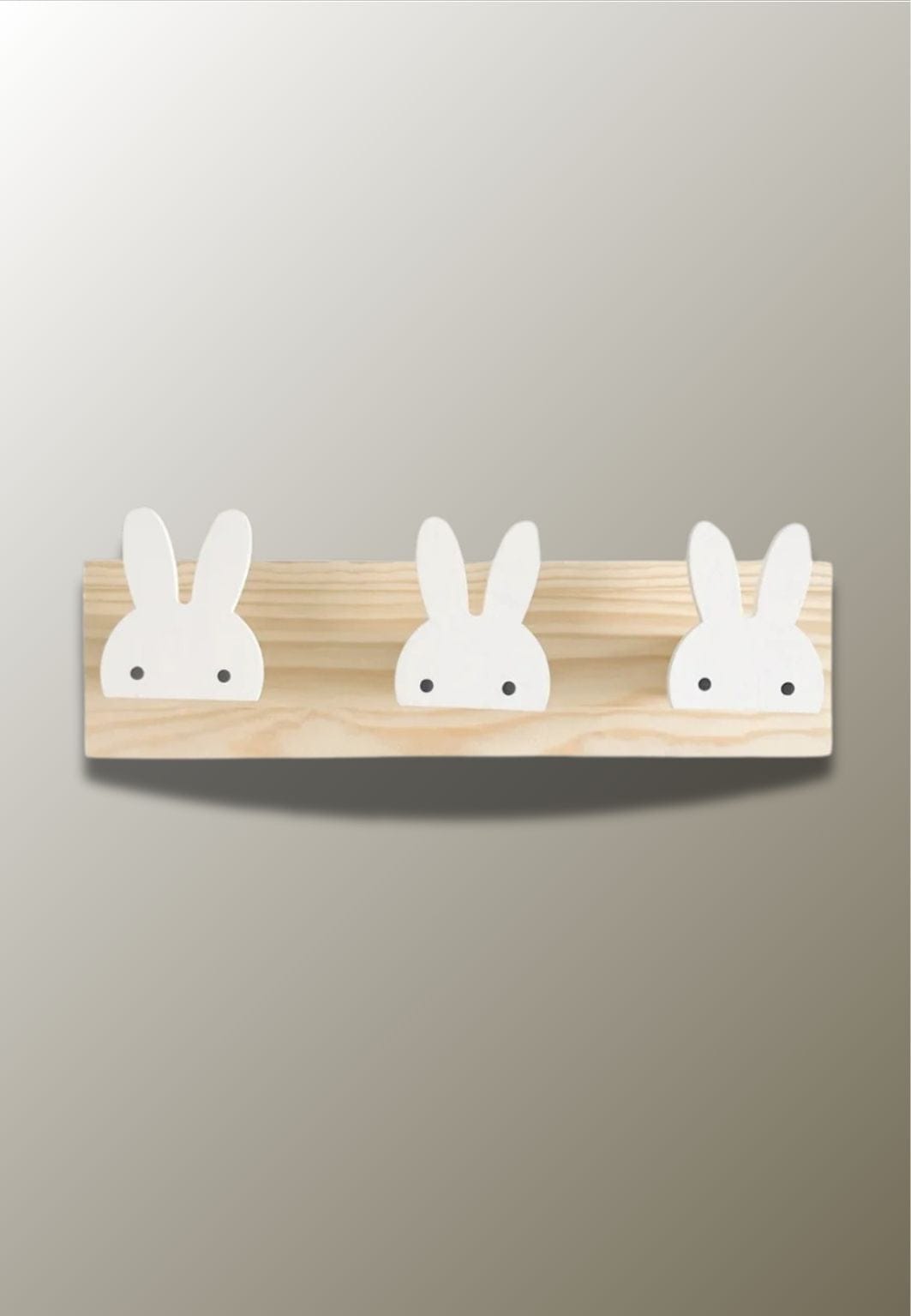 Porte manteau mural enfant triple Lapin Blanc | Le Porte Manteau Type 1
