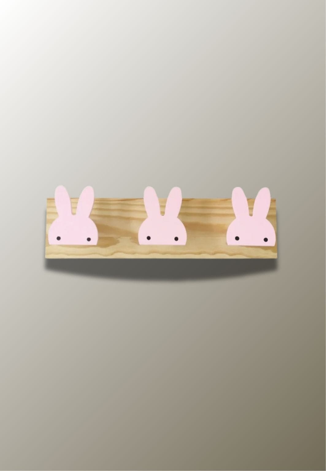 Porte manteau mural enfant triple Lapin Rose| Le Porte Manteau Type 3