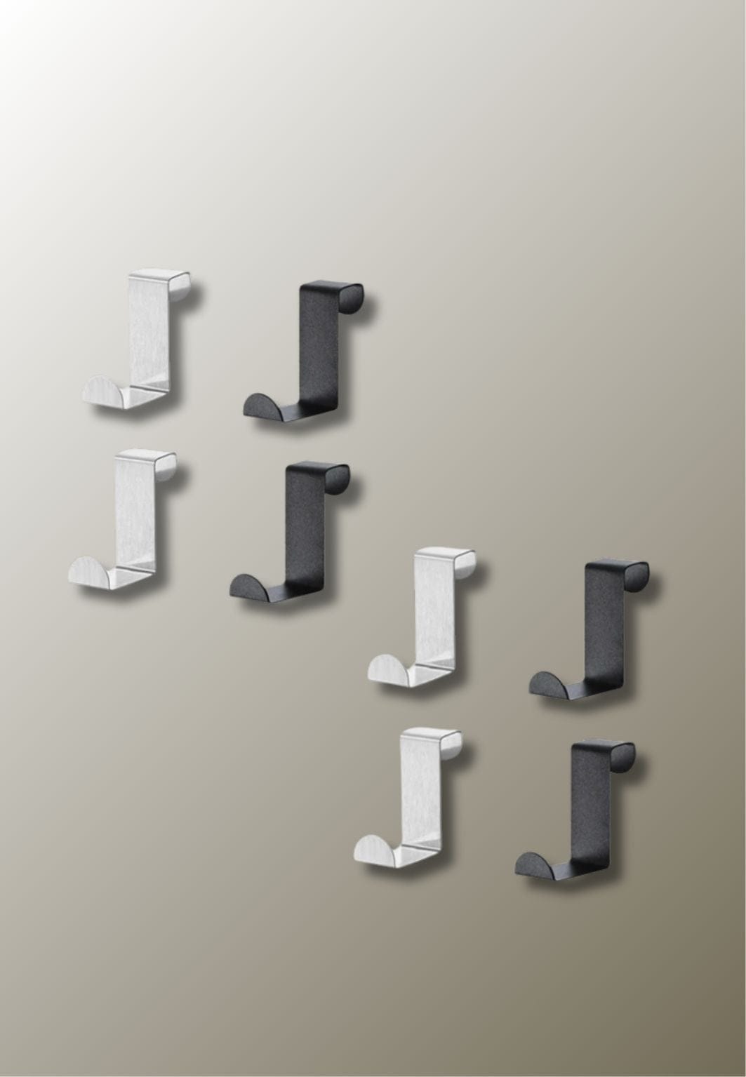 Porte manteau porte 4 Pièces Métalliques & 4 Pièces Noires | Le Porte Manteau 8pcs