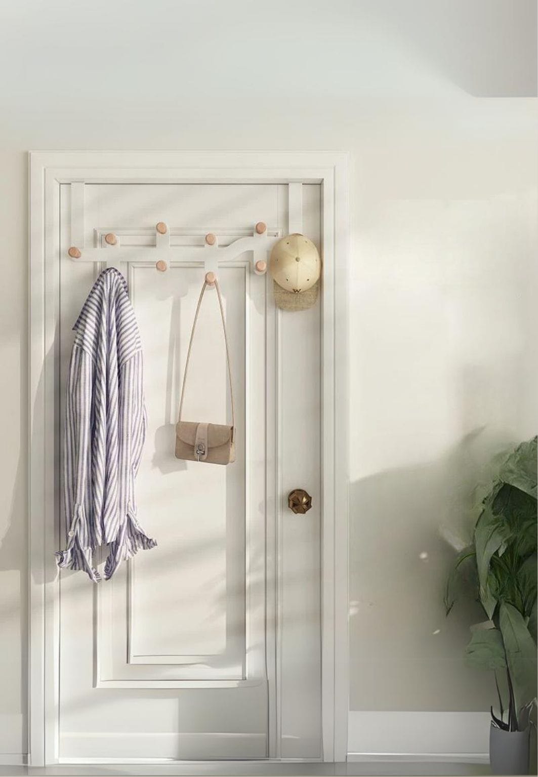 Porte manteau porte Labyrinthe Blanc à 6 Points | Le Porte Manteau White-6