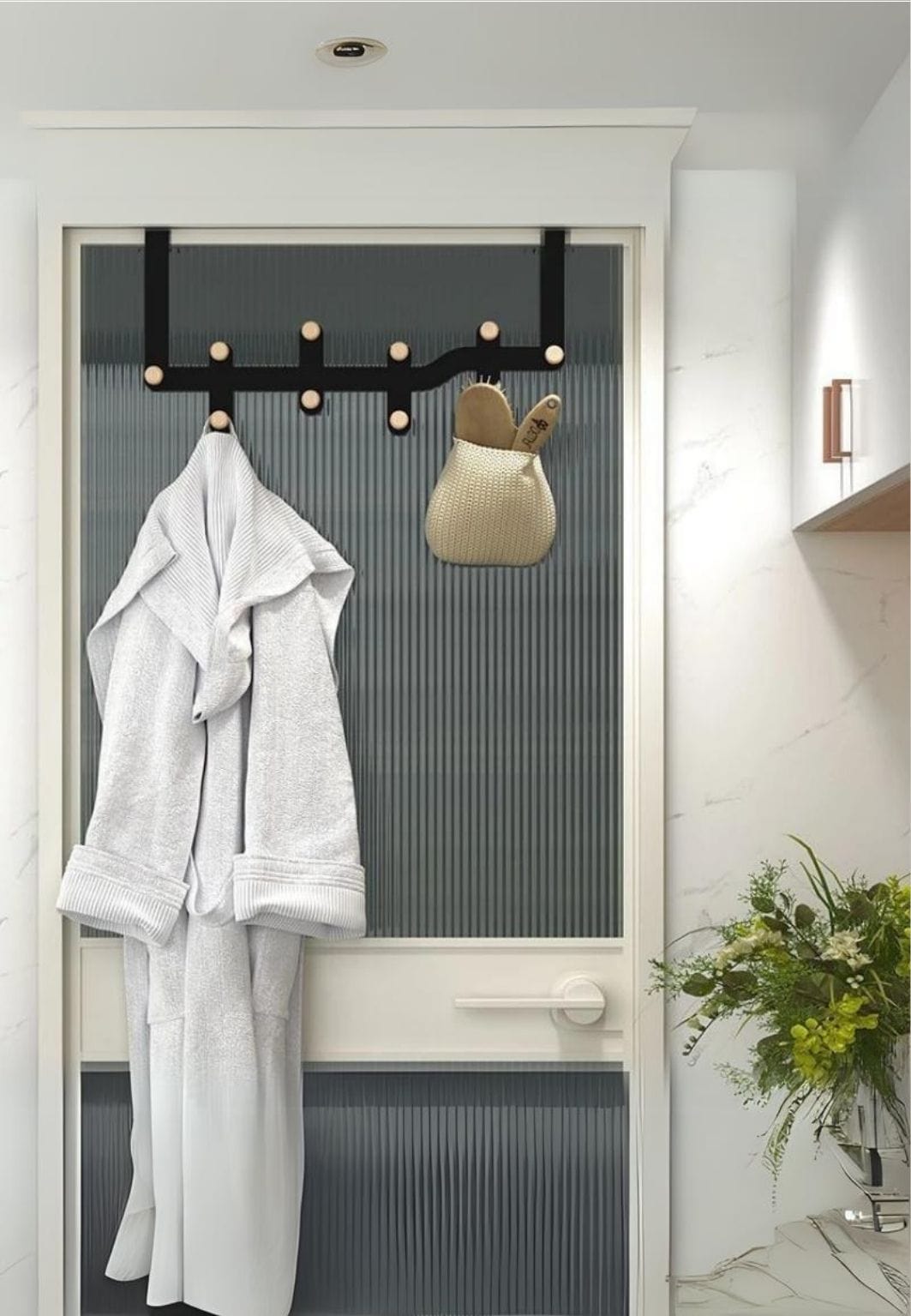 Porte manteau porte Labyrinthe Noir à 8 Points | Le Porte Manteau Black-8