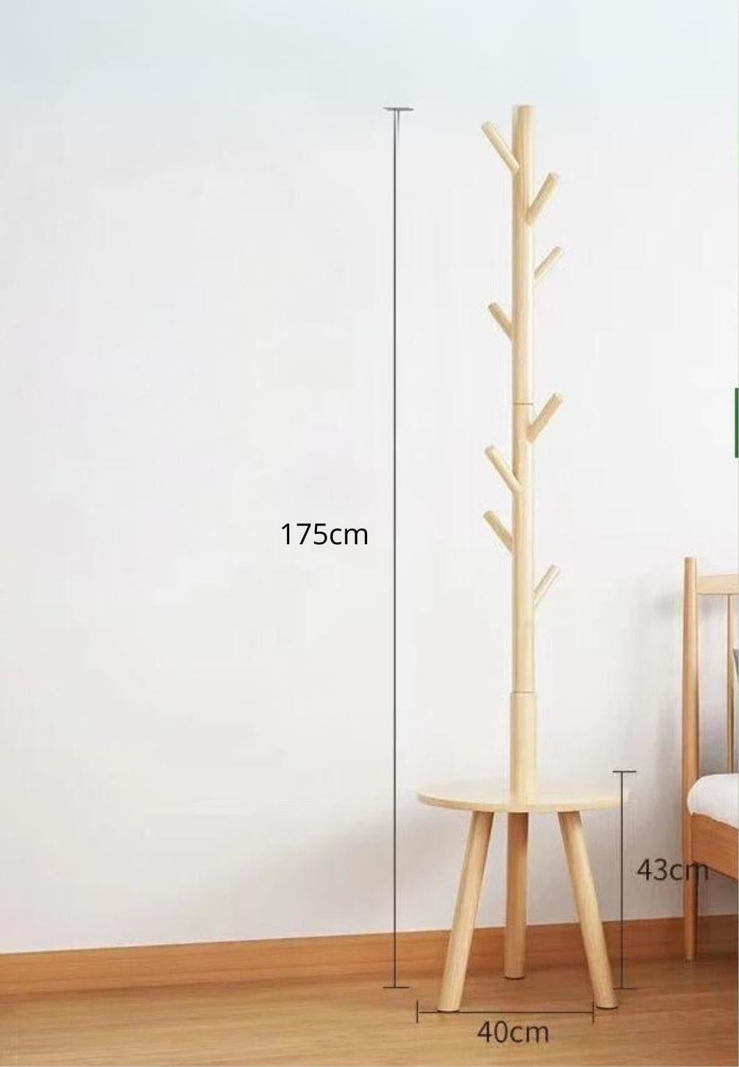 Porte manteau sur pied arbre tripode Bois clair | Le Porte Manteau 1