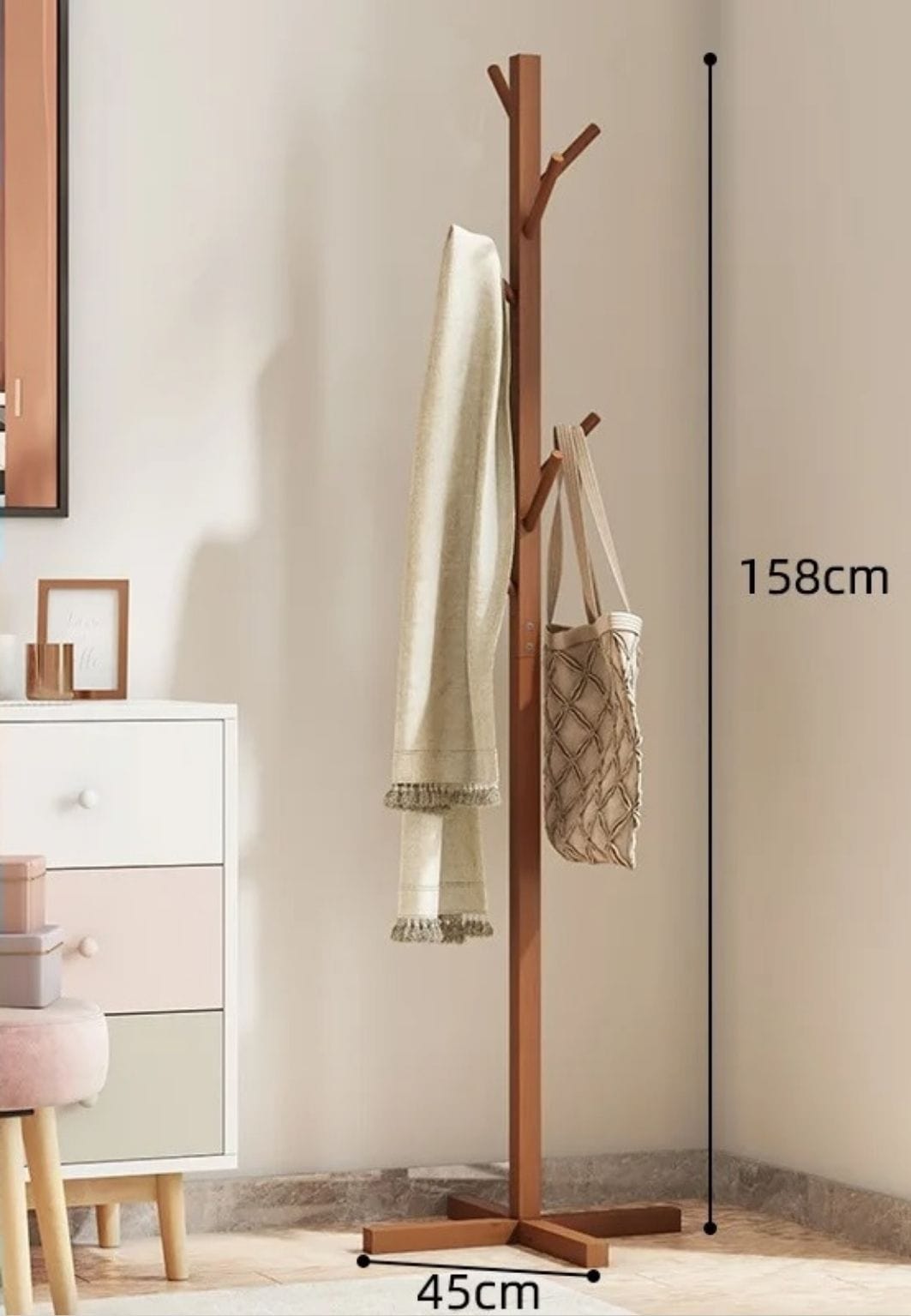 Porte manteau sur pied perroquet Croisé Brun | Le Porte Manteau Brown / M