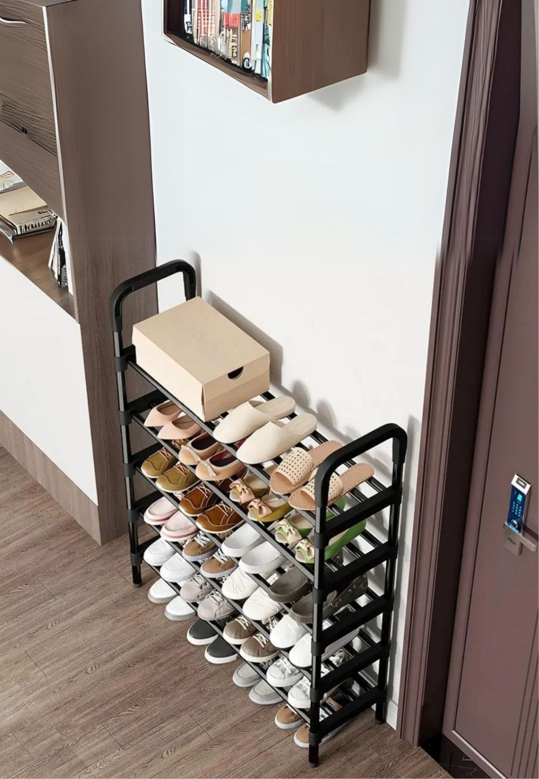 Meuble porte manteau chaussure Immeuble 4 étagères| Le Porte Manteau 4 Layers