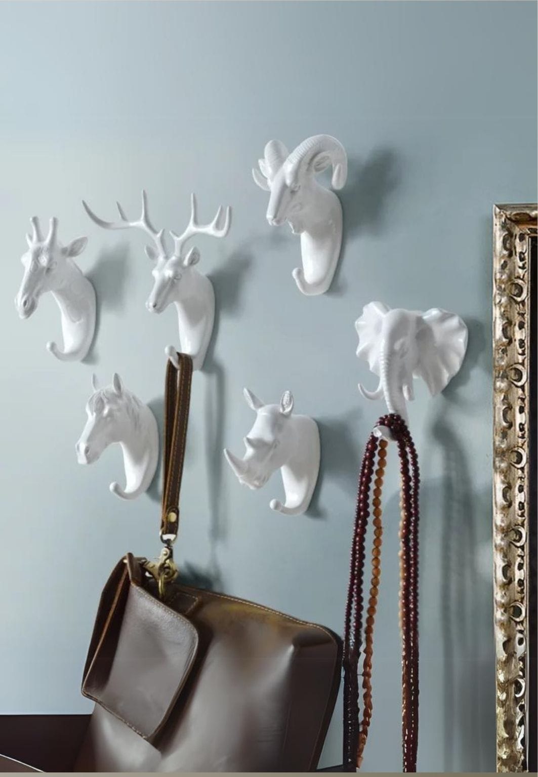 Patère porte manteau 6 Animaux Blanc | Le Porte Manteaiu White