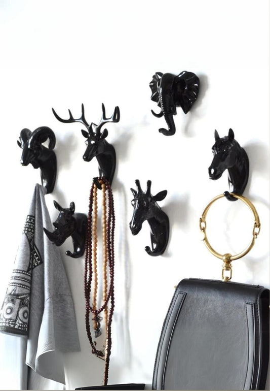 Patère porte manteau 6 Animaux Noir | Le Porte Manteau Black