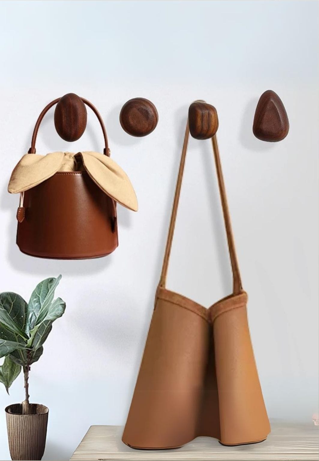 Patère porte manteau en bois Champignon Triangle | Le Porte Manteau B