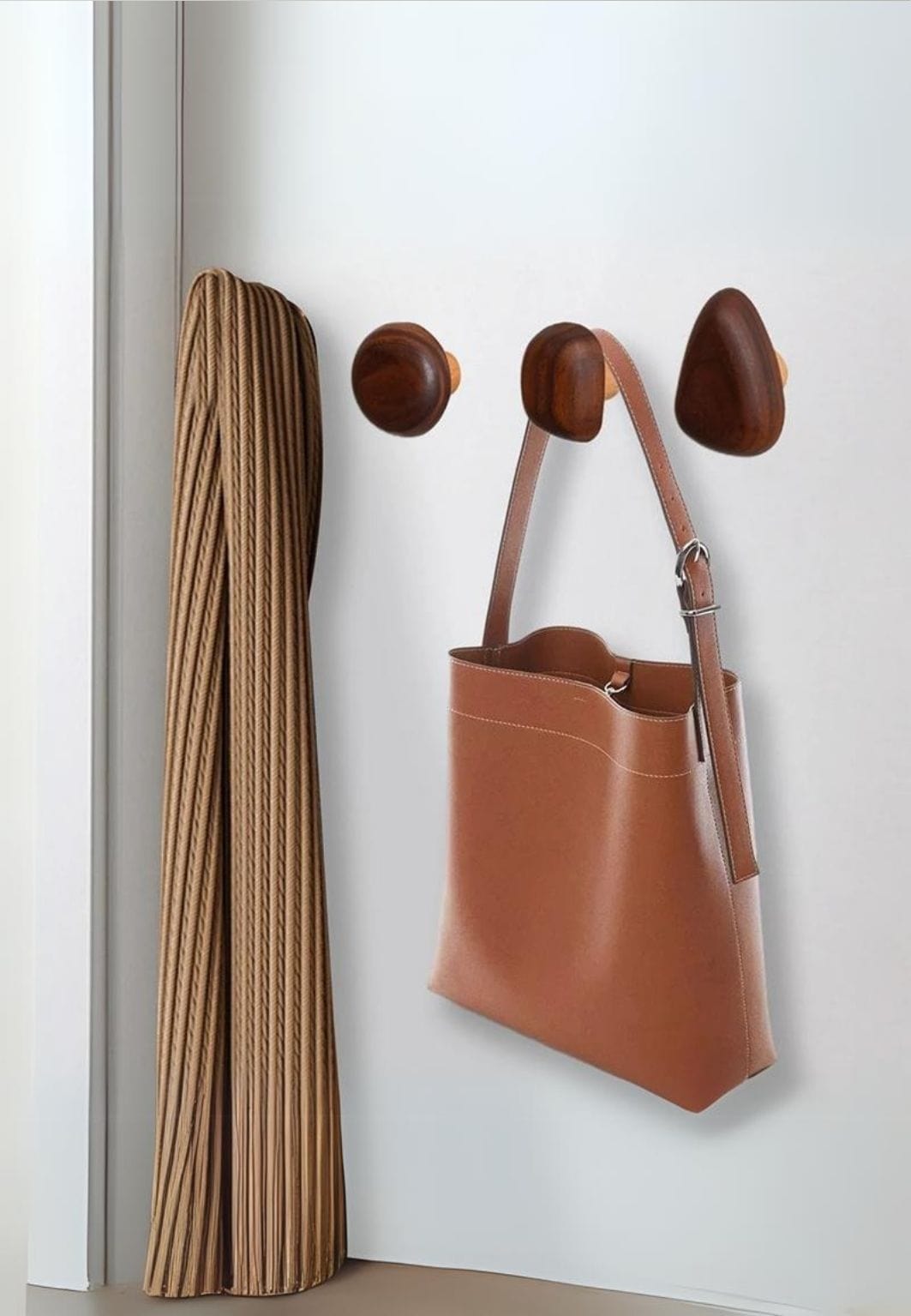 Patère porte manteau en bois clair Champignon Allongé | Le Porte Manteau E