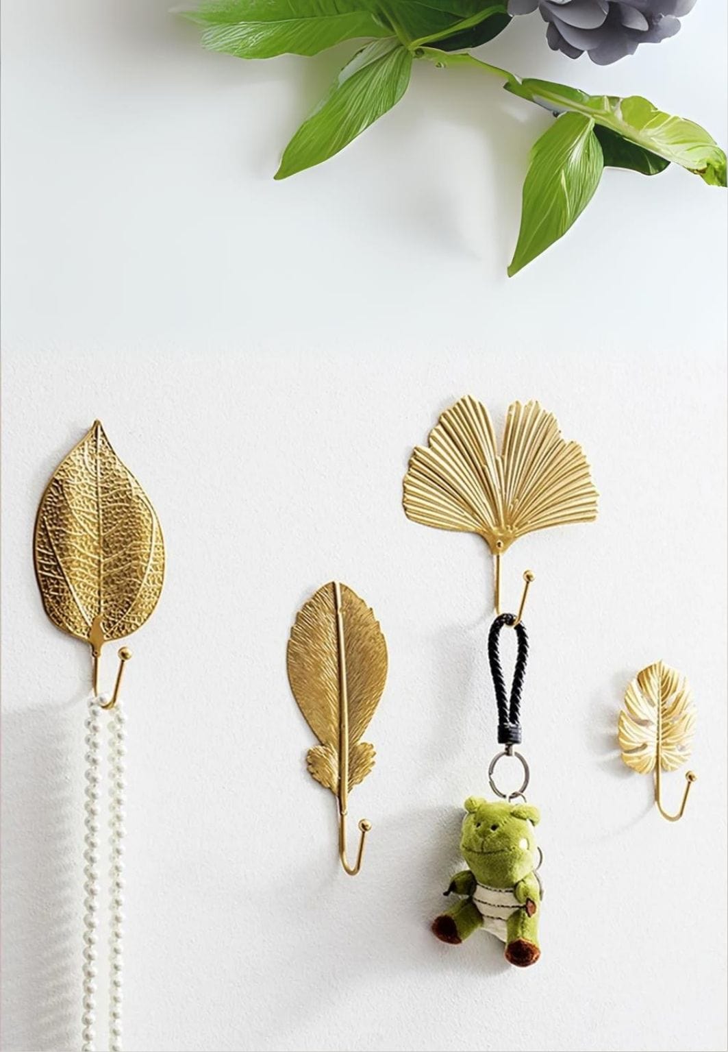 Patère porte manteau Feuille Simple Dorée | Le Porte Manteau Golden-F