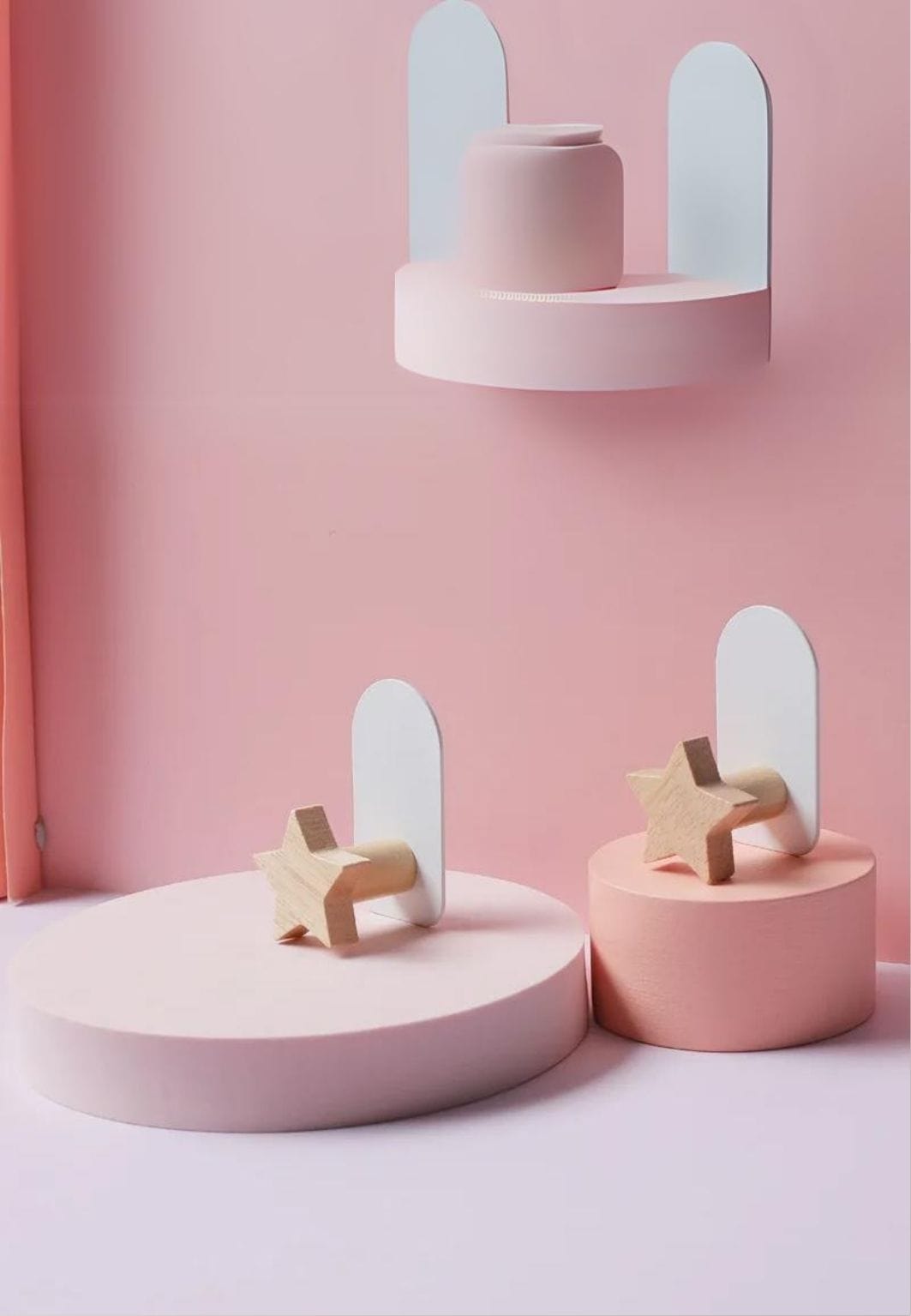 Patère porte manteau pour enfant Point rose | Le Porte Manteau Pink Round