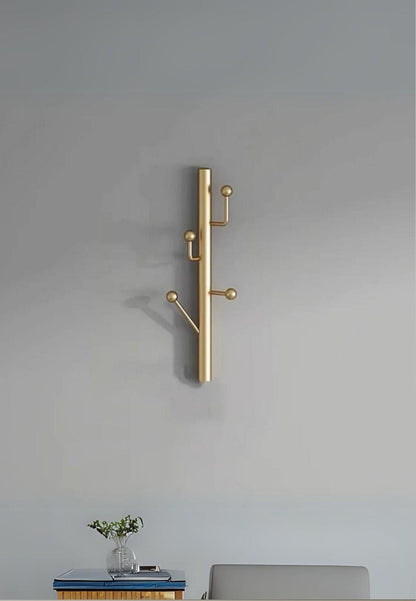 Porte manteau mural design arbre 4 Branches Doré | Le Porte Manteaiu golden four hooks