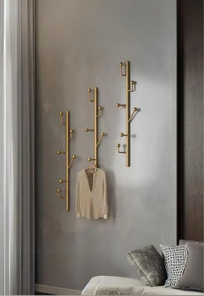 Porte manteau mural design arbre 4 Branches Doré | Le Porte Manteaiu golden four hooks