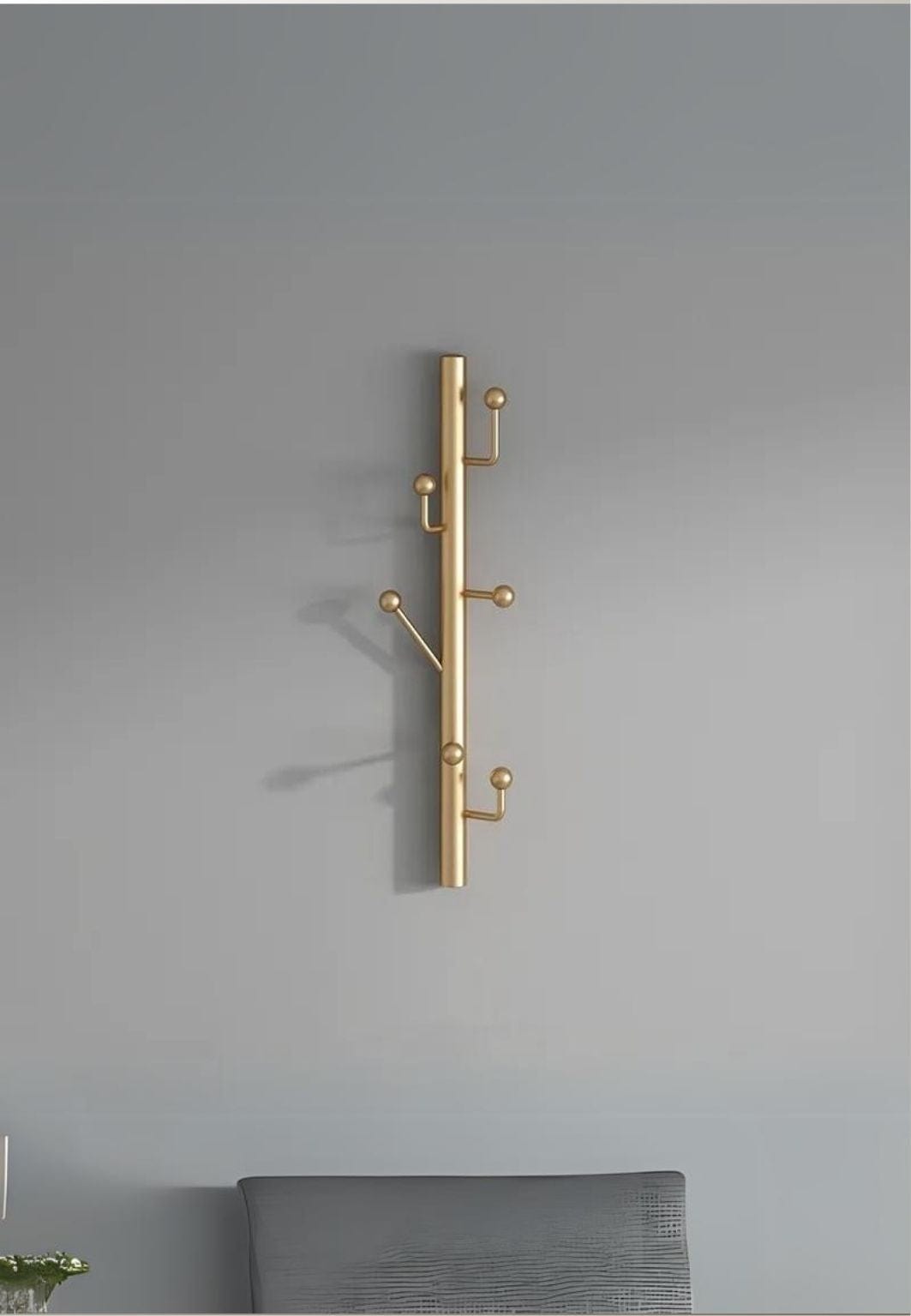 Porte manteau mural design arbre 6 Branches Doré | Le Porte Manteaiu golden six hooks