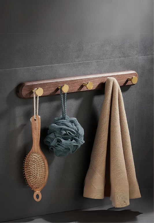 Porte manteau mural en bois Salle de Bain 5 Points | Le Porte Manteau 5hooks-50cm