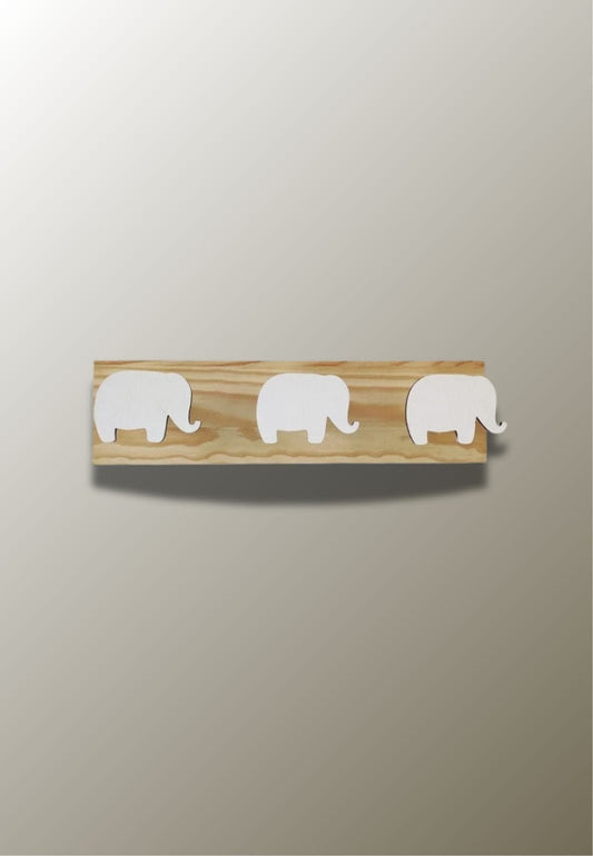 Porte manteau mural enfant triple Eléphant Blanc | Le Porte Manteau Type 19