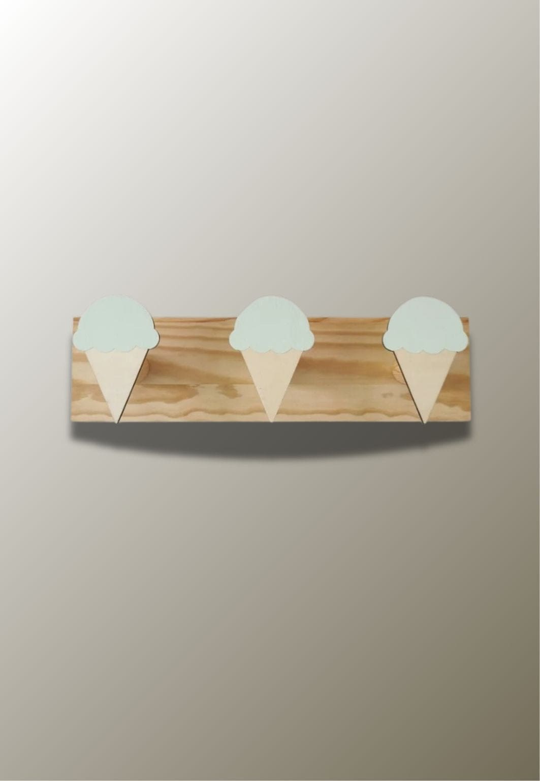 Porte manteau mural enfant triple Glace Verte | Le Porte Manteau Type 18