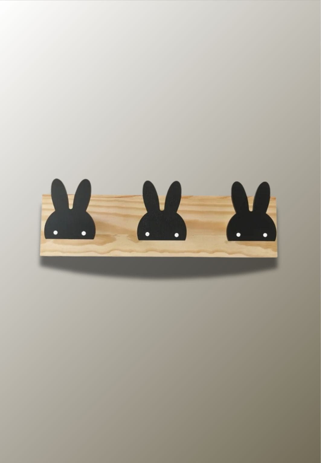 Porte manteau mural enfant triple Lapin Noir | Le Porte Manteau Type 2