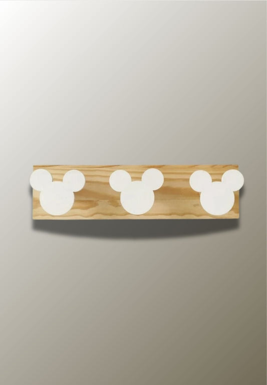 Porte manteau mural enfant triple Mickey Blanc | Le Porte Manteau Type 24