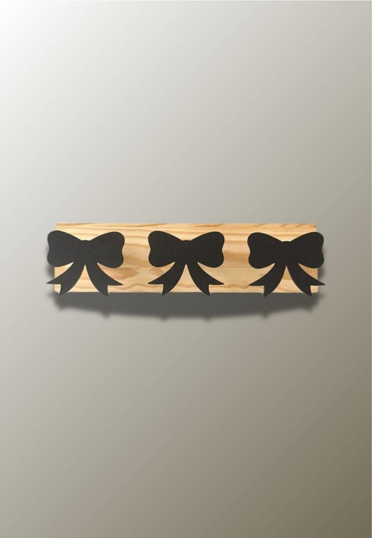 Porte manteau mural enfant triple Nœud papillon Noir | Le Porte Manteau Type 7