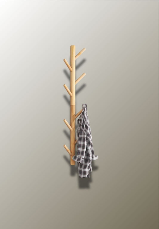 Porte manteau mural Grand Arbre Bois | Le Porte Manteau Khaki 80cm 8 hooks