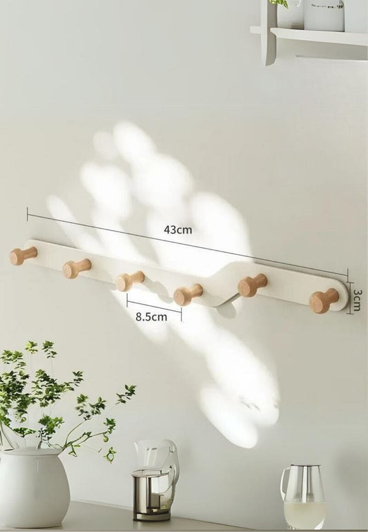 Porte manteau mural Z en 6 Points | Le Porte Manteau ivory 6 hooks