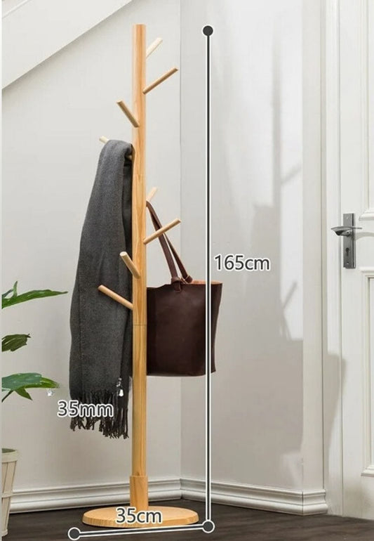 Porte manteau sur pied Arbre en bois Empilé à base en Disque | Le Porte Manteau Disc Style - Log / CHINA